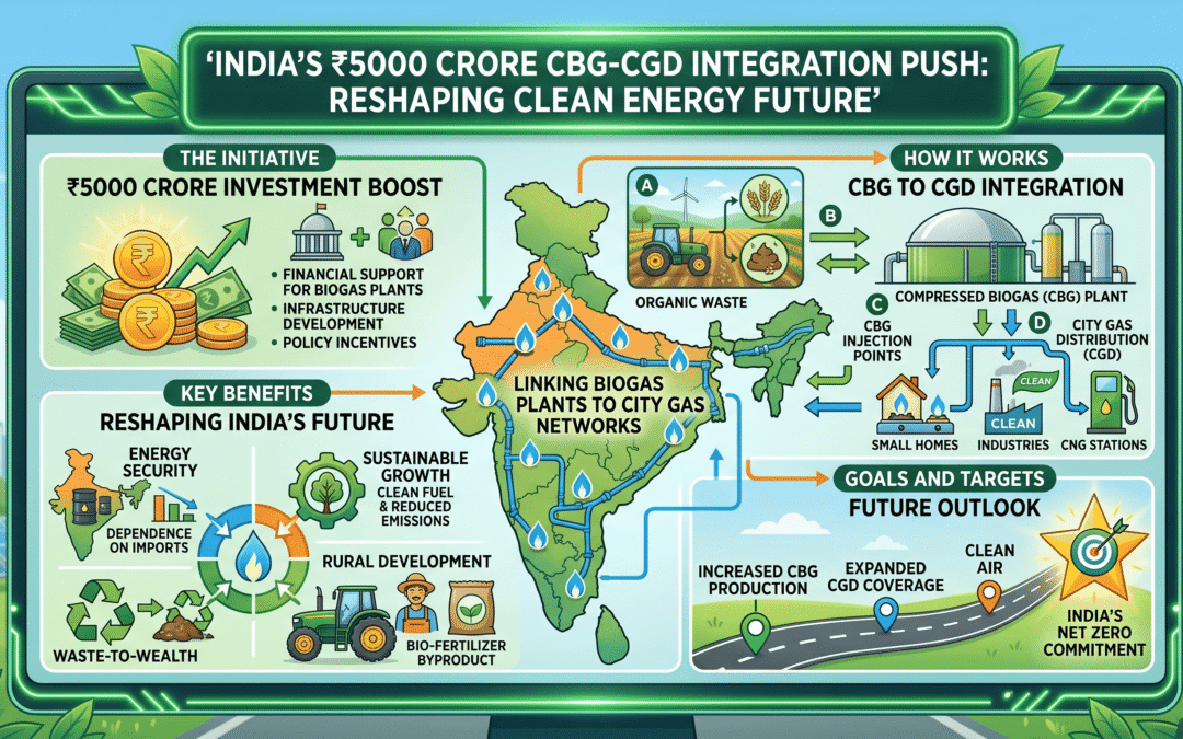 India’s ₹5,000 Crore CBG-CGD Integration: How Biogas Plants Will Transform Clean Energy
